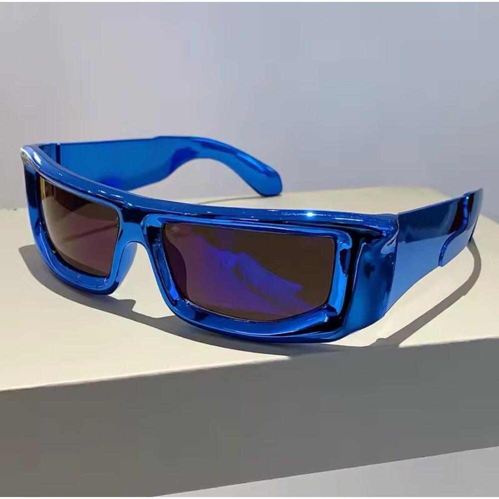 Y2k Wrap Round Men Sunglasses 2024 New Metallic Rim Outdoor Sports Women Shades